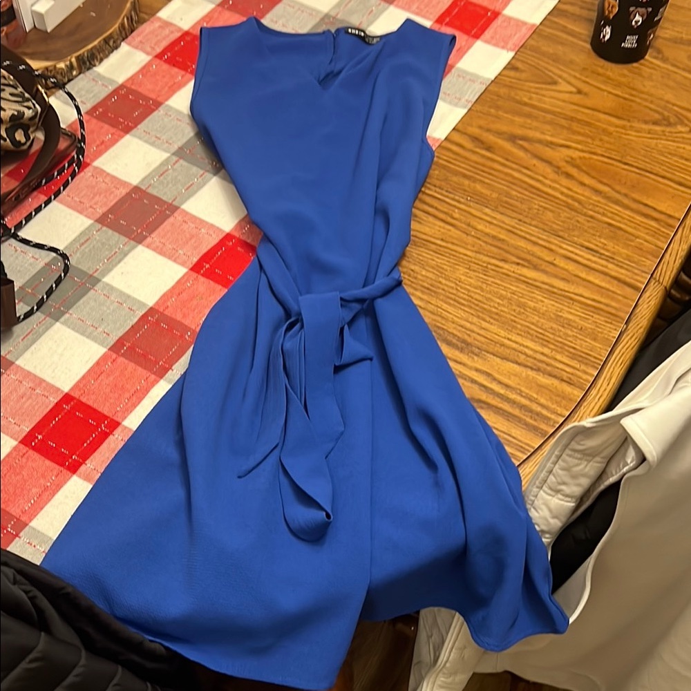 SHEIN Blue Sleeveless A-Line Midi Dress for Cocktail